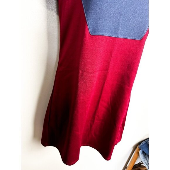 Made by Johnny Color Block Shift Dress Womens Business Casual Red Blue Small - Picture 3 of 6